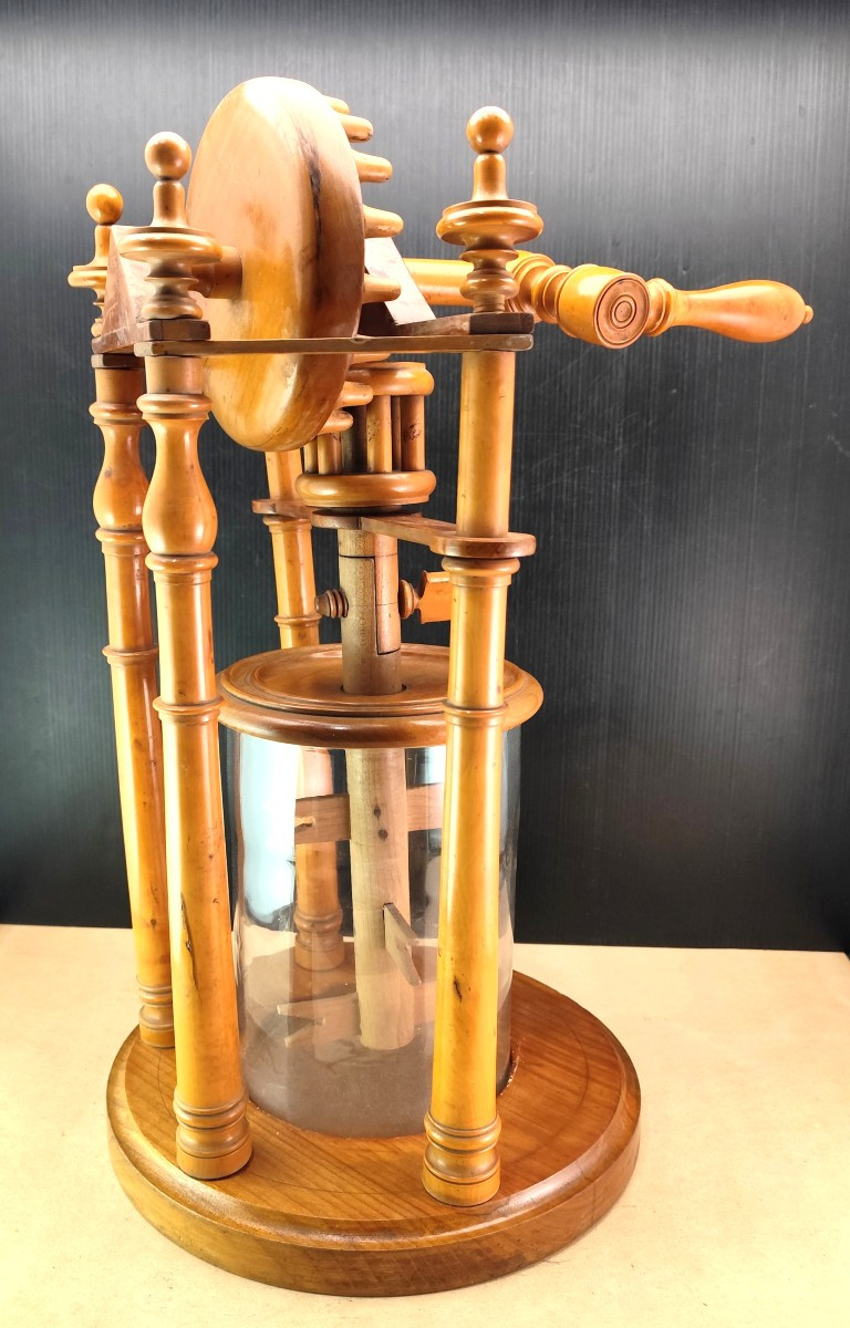Turned Boxwood, Kitchen Churn, Beautiful, Louis Philippe Period -photo-2