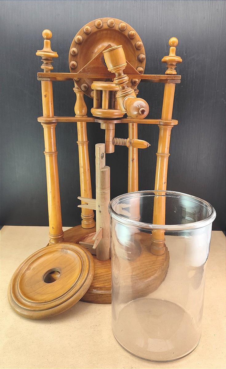 Turned Boxwood, Kitchen Churn, Beautiful, Louis Philippe Period -photo-4