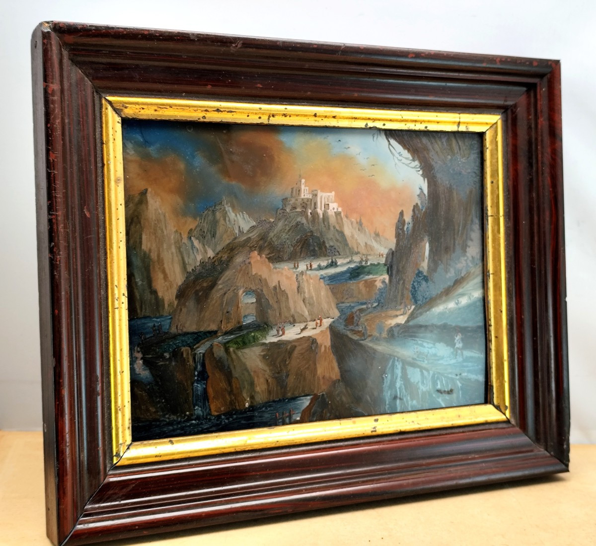 Fixé sous verre, Romantisme Allemand, 19e siècle, sujet Fantastique-photo-2