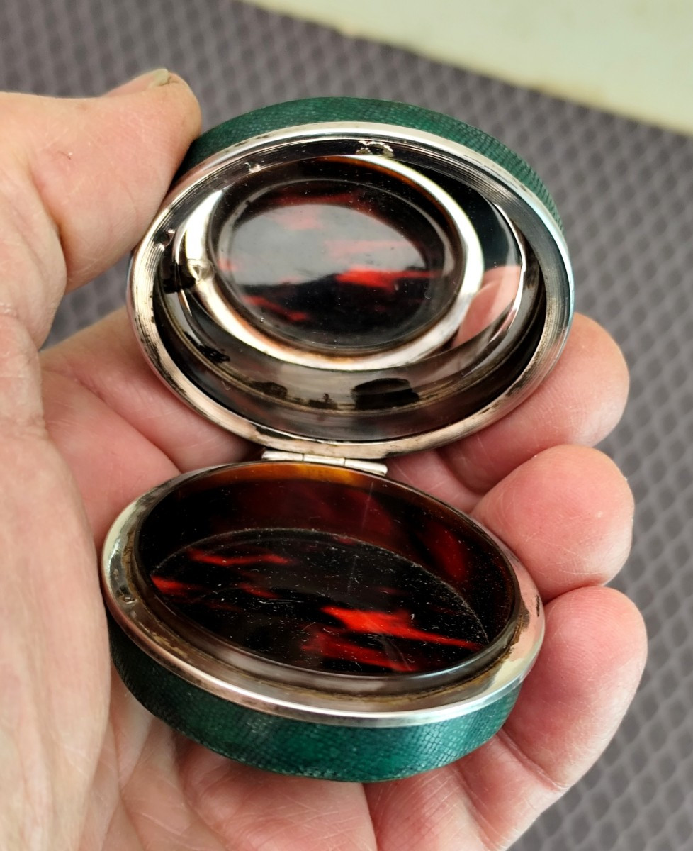 Green Shagreen, Precious Little Beauty Box, Louis Philippe Period-photo-3