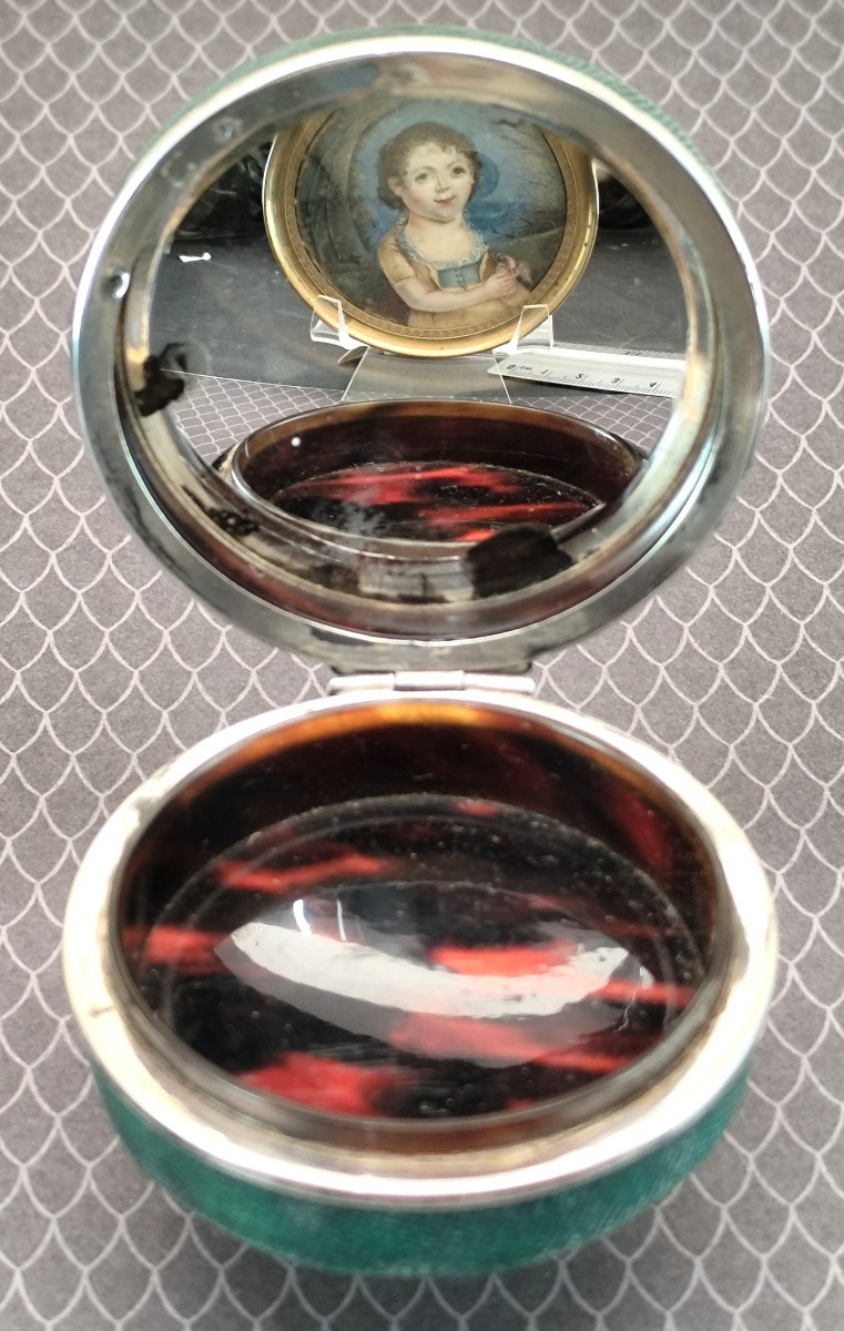 Green Shagreen, Precious Little Beauty Box, Louis Philippe Period-photo-1