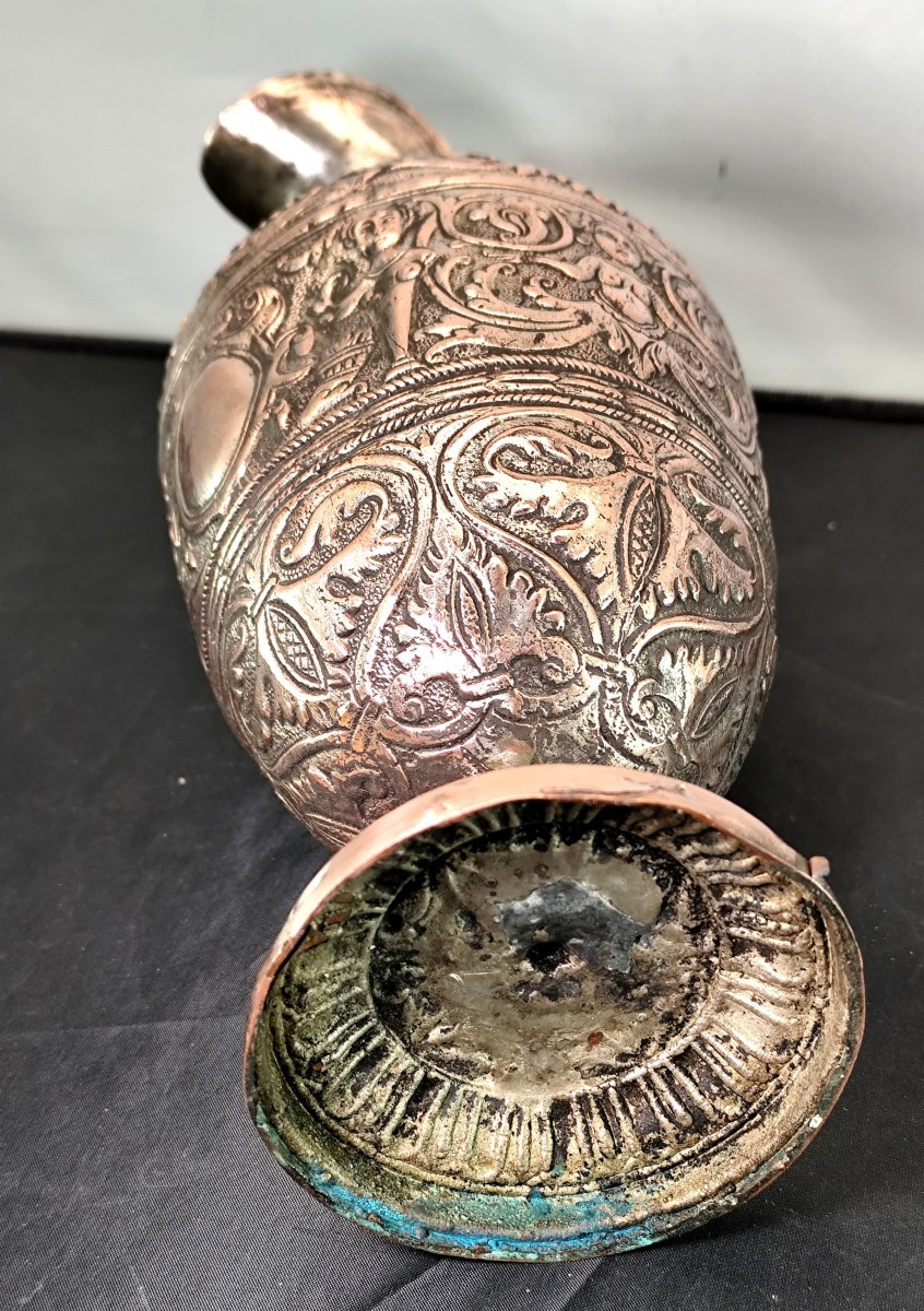 French Renaissance Style: Ewer, Copper-plated Pewter, 19th Century.-photo-2