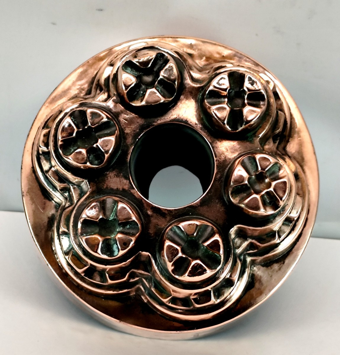 Beau moule Cuivre couronné, des cuisines de la Comtesse de B, 19e siècle-photo-3