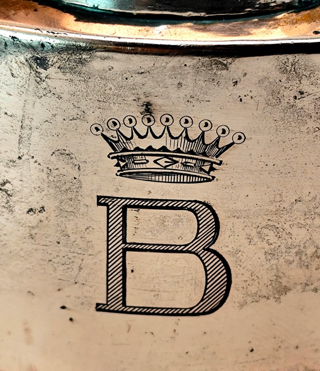 Beau moule Cuivre couronné, des cuisines de la Comtesse de B, 19e siècle-photo-4