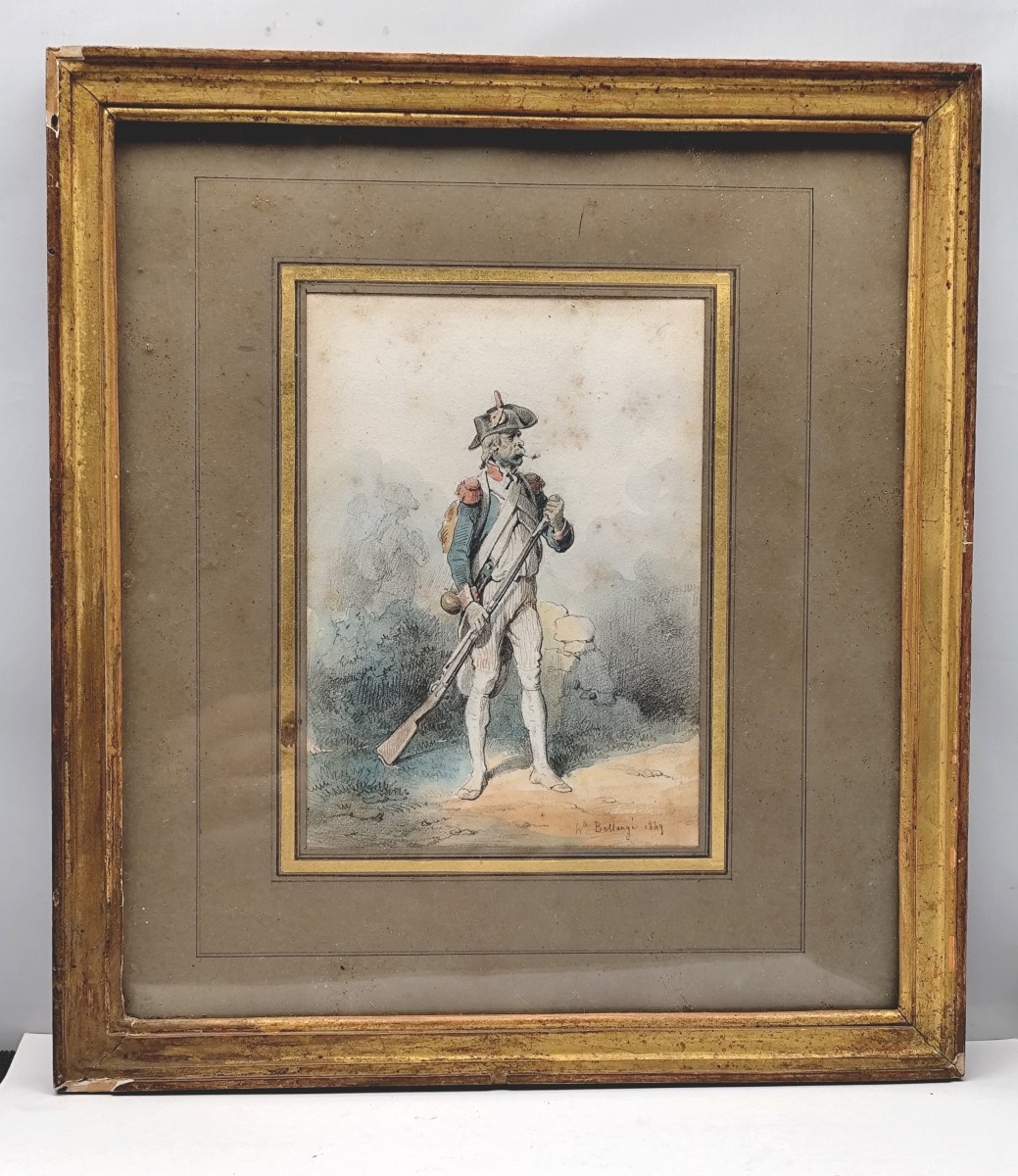 Soldier Of Year Ii, Color Drawing By Hyppolite Bellangé; 1849-photo-2