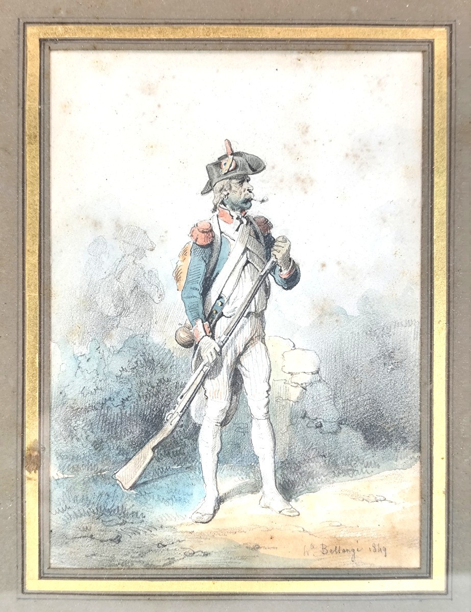 Soldier Of Year Ii, Color Drawing By Hyppolite Bellangé; 1849-photo-3