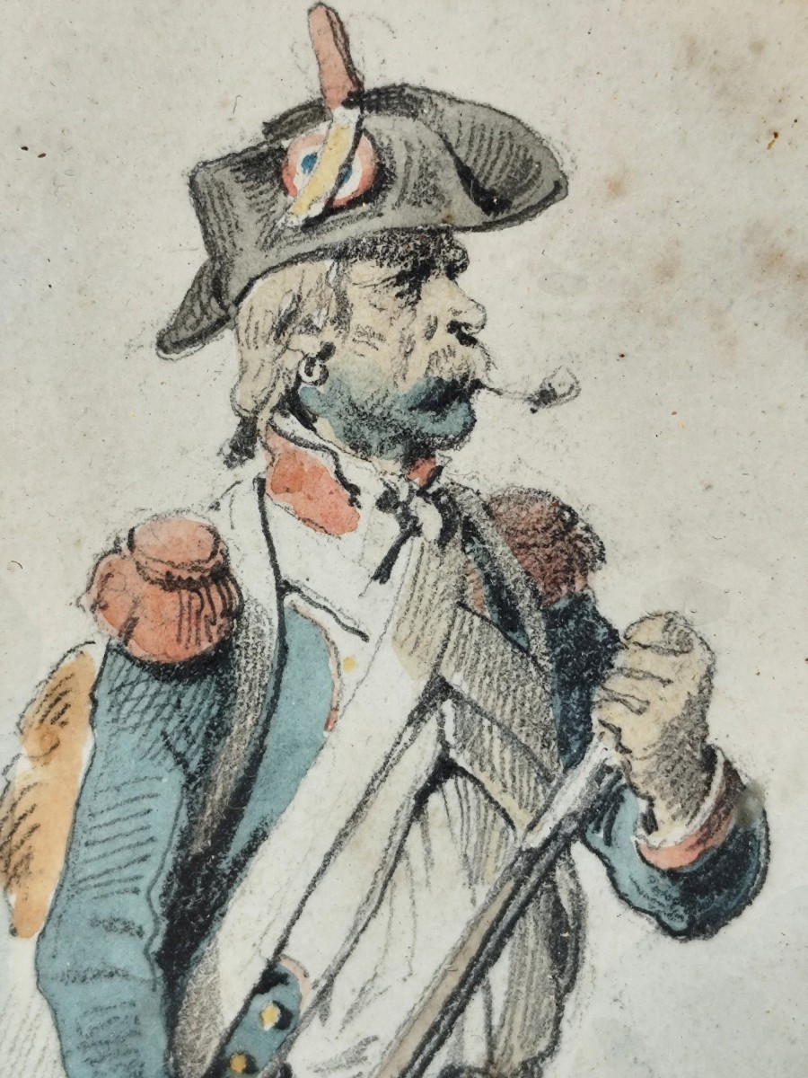 Soldier Of Year Ii, Color Drawing By Hyppolite Bellangé; 1849