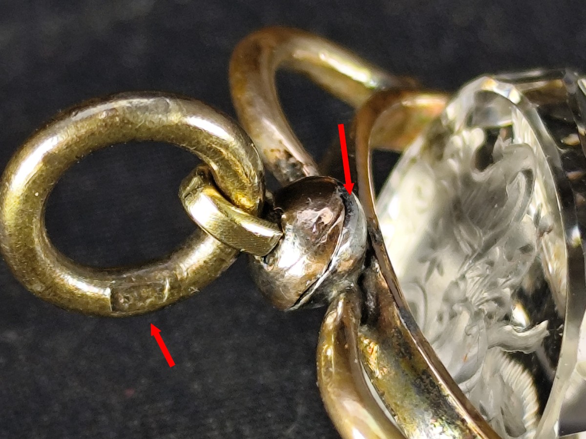 Beautiful Small Prism Seal, Rock Crystal ,coat Of Arms And 14k Gold, 18th Or 19th Century-photo-1