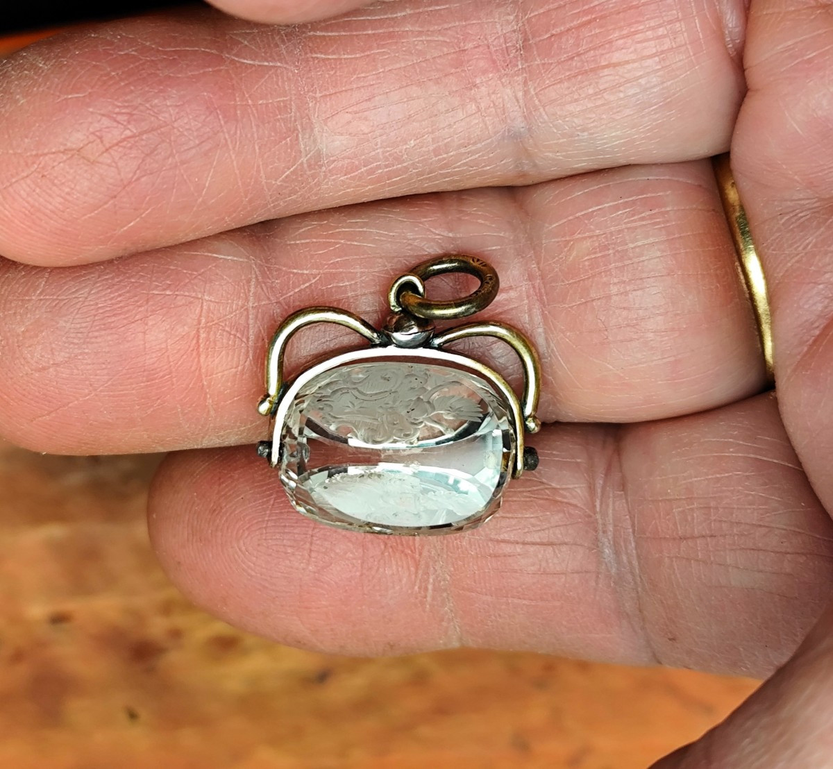 Beautiful Small Prism Seal, Rock Crystal ,coat Of Arms And 14k Gold, 18th Or 19th Century-photo-5