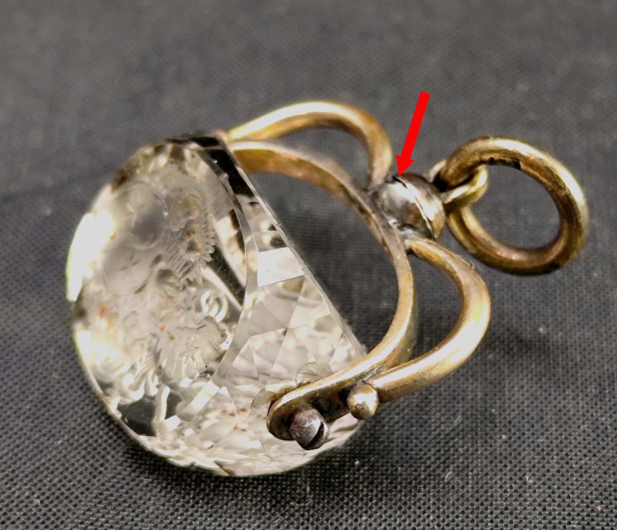 Beautiful Small Prism Seal, Rock Crystal ,coat Of Arms And 14k Gold, 18th Or 19th Century-photo-6