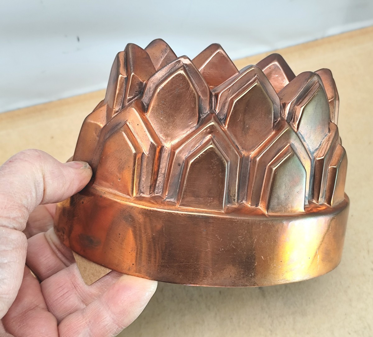 Paire de moules cuivre ovales, Benham et Froud, Angleterre fin 19e siècle, bel état-photo-1