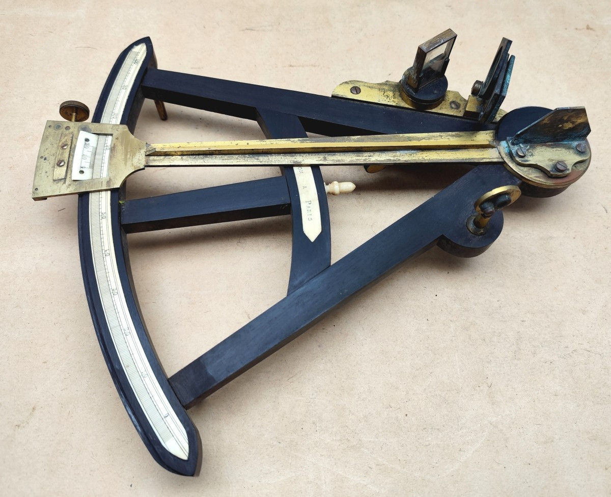 Marine Octant, Paris-marseille, Signed, Directoire Period, Good Condition-photo-2