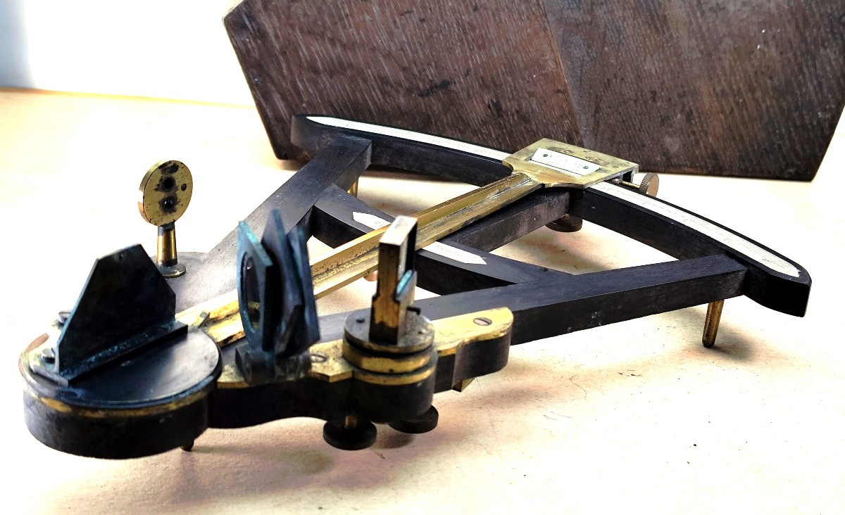 Marine Octant, Paris-marseille, Signed, Directoire Period, Good Condition-photo-4