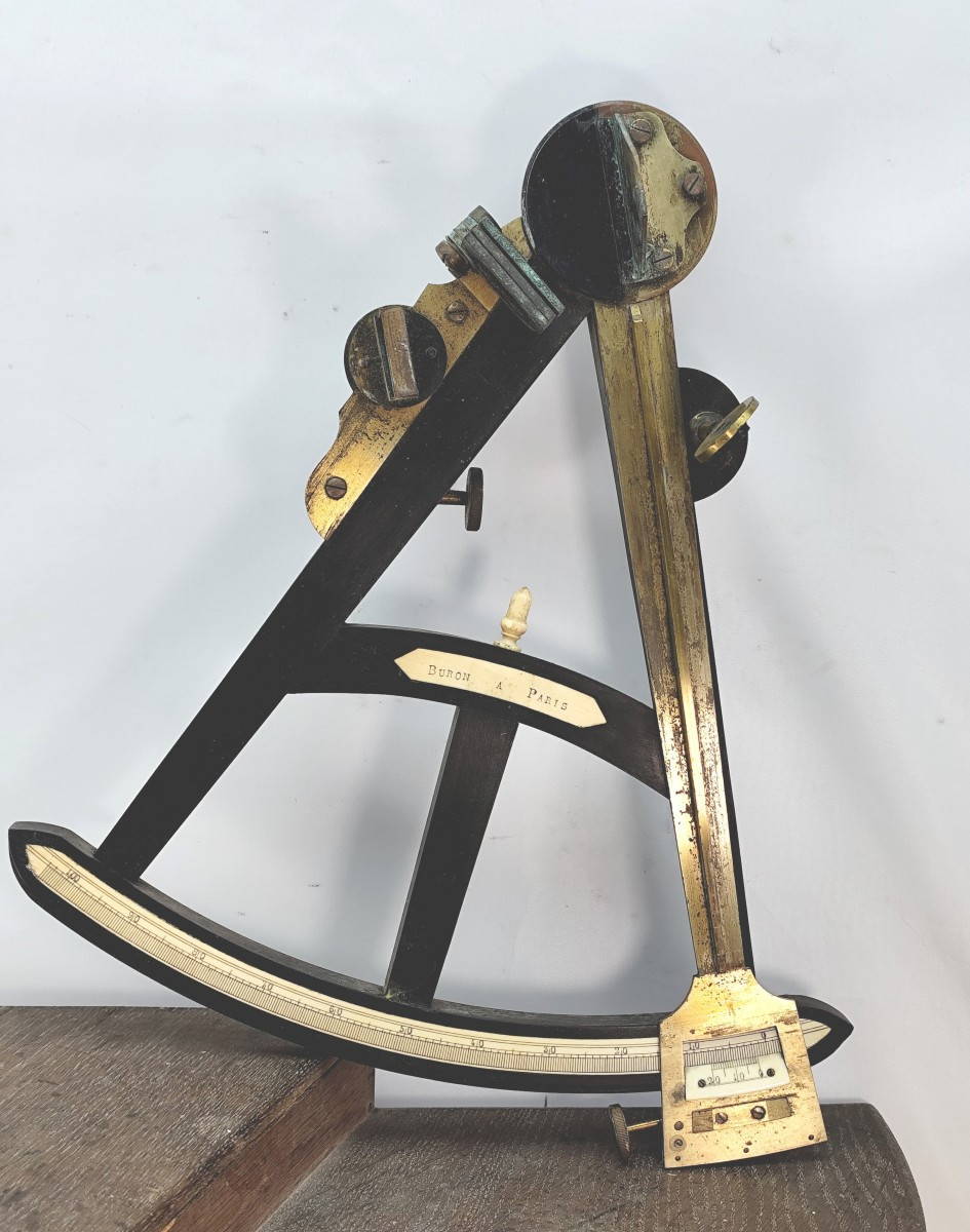 Marine Octant, Paris-marseille, Signed, Directoire Period, Good Condition-photo-2