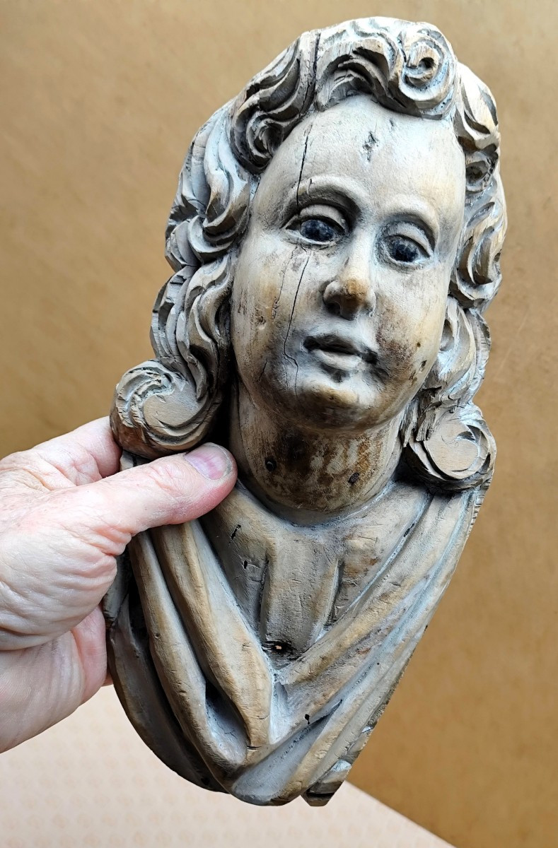 Beautiful Face, Rescued From A Louis XIV Period Baroque Wood Paneling-photo-2