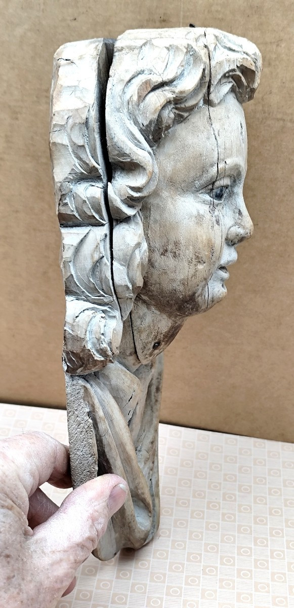 Beautiful Face, Rescued From A Louis XIV Period Baroque Wood Paneling-photo-3