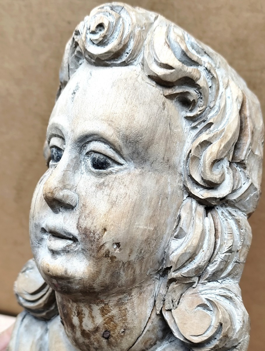 Beautiful Face, Rescued From A Louis XIV Period Baroque Wood Paneling-photo-2