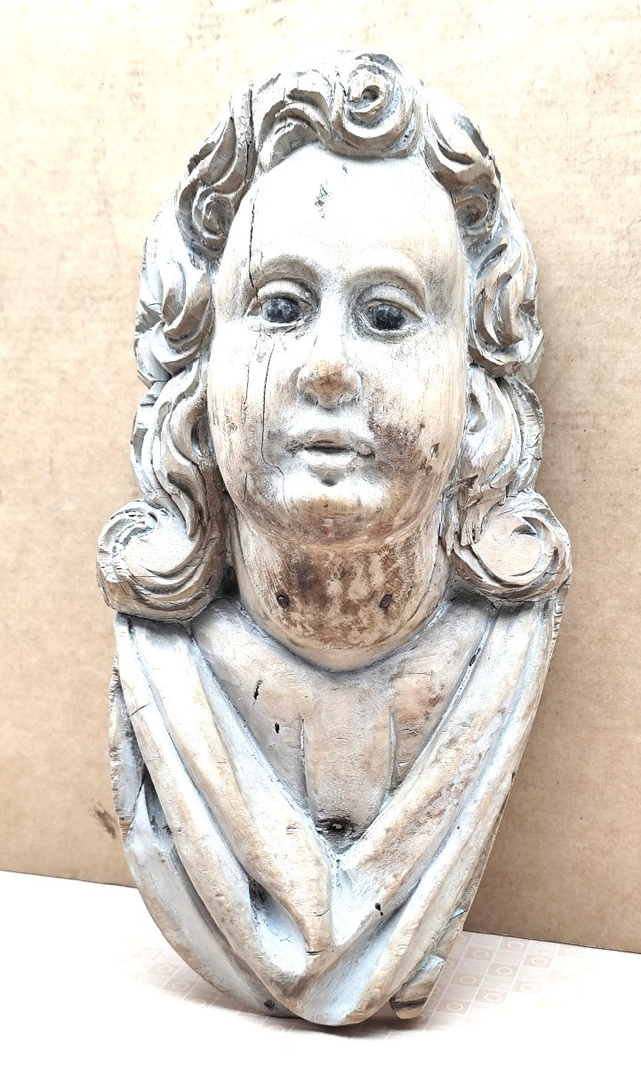 Beautiful Face, Rescued From A Louis XIV Period Baroque Wood Paneling
