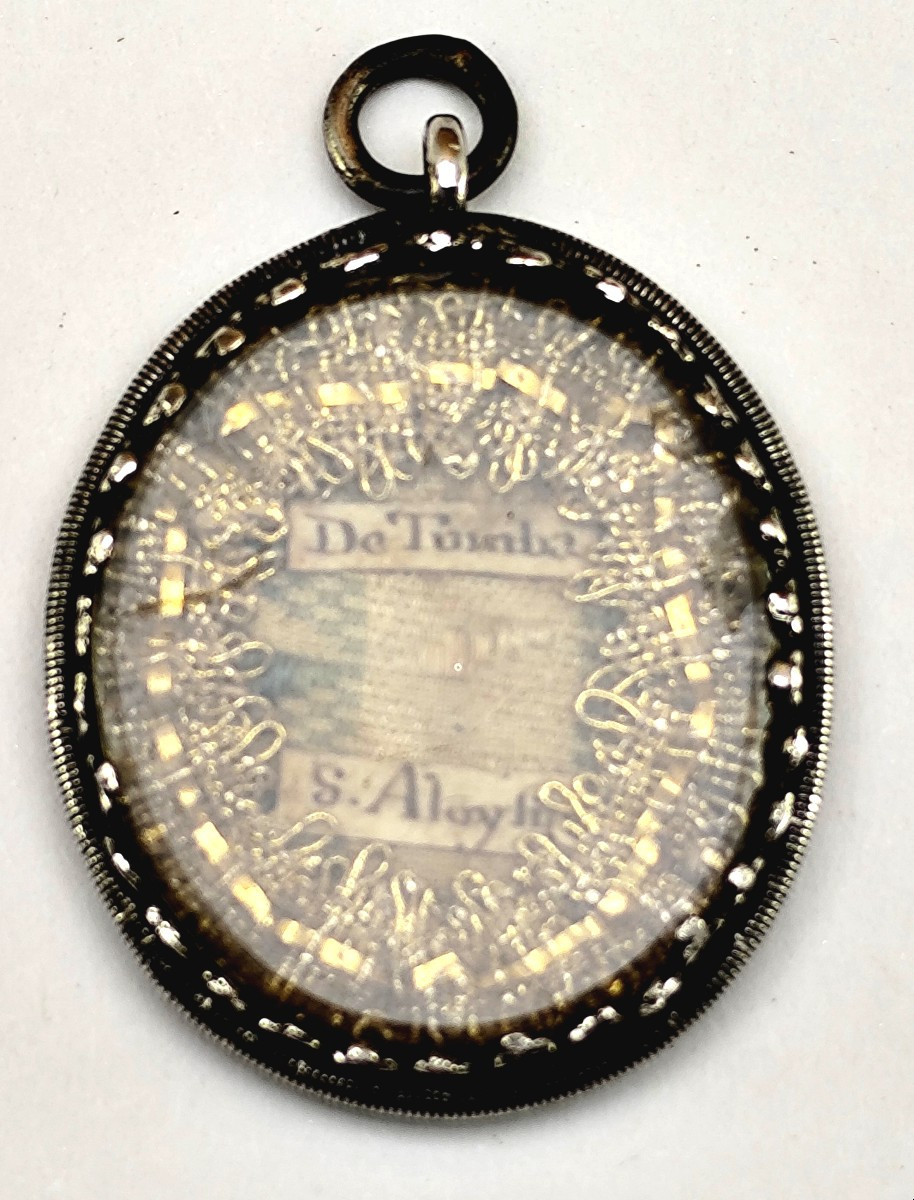 Pendentifs religieux, 18 et 19e siècle, reliquaire, argent dents de loup, travail de couvent-photo-3
