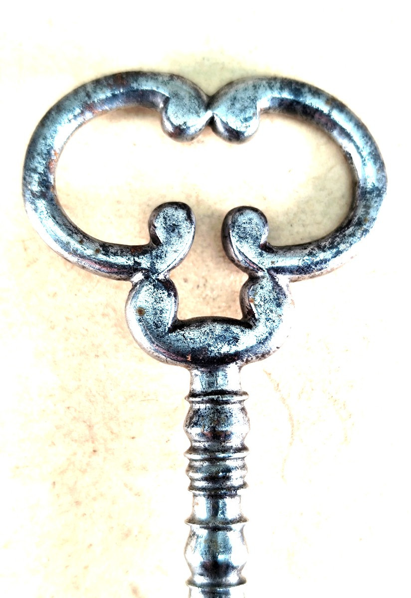 Lovely French Louis XV Furniture Key, Fine Ironwork, 11.5cm-photo-4