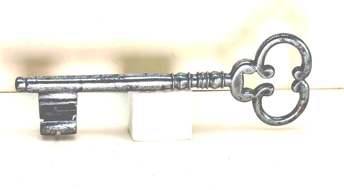 Lovely French Louis XV Furniture Key, Fine Ironwork, 11.5cm-photo-1