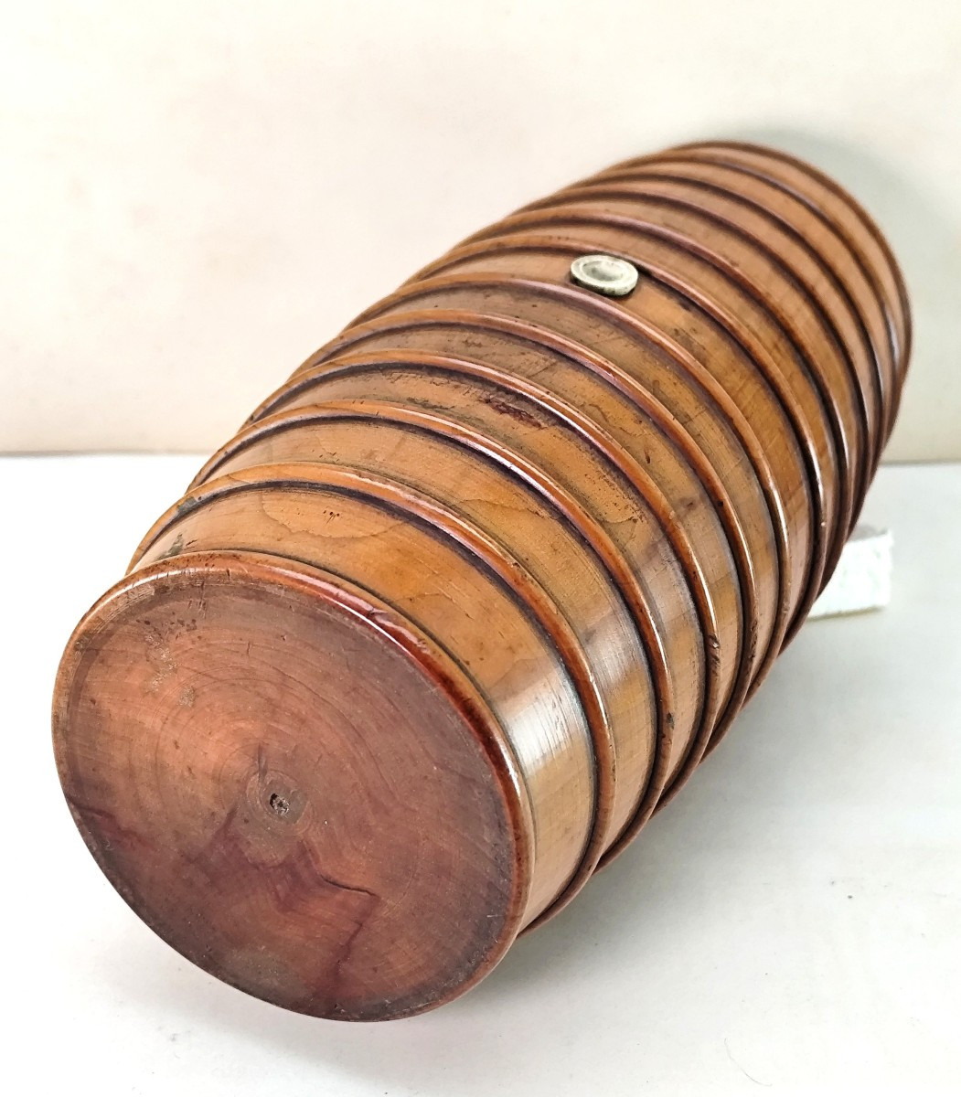 Nice Fruit Wood Turning, 20cm, 19th Century Barrel, Probably Mastered Work-photo-2