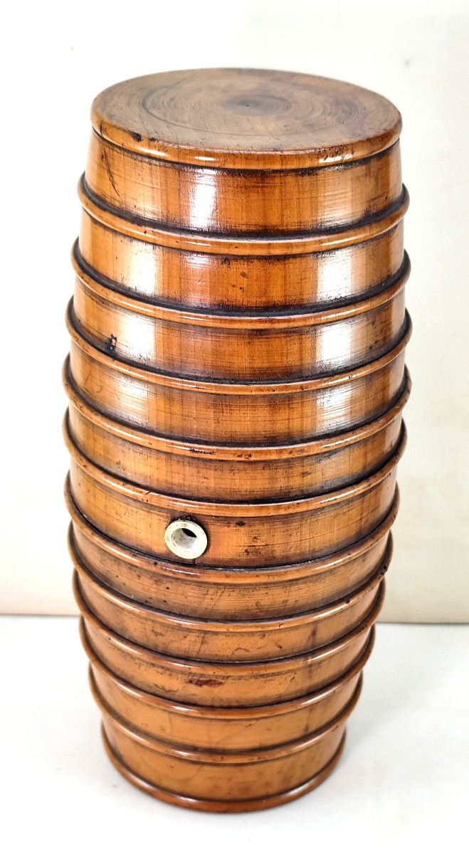 Nice Fruit Wood Turning, 20cm, 19th Century Barrel, Probably Mastered Work