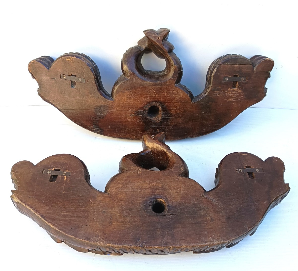 Vignerons Alsaciens: Pair Of Large Barrel Locks With Dolphins, 19th Century-photo-2