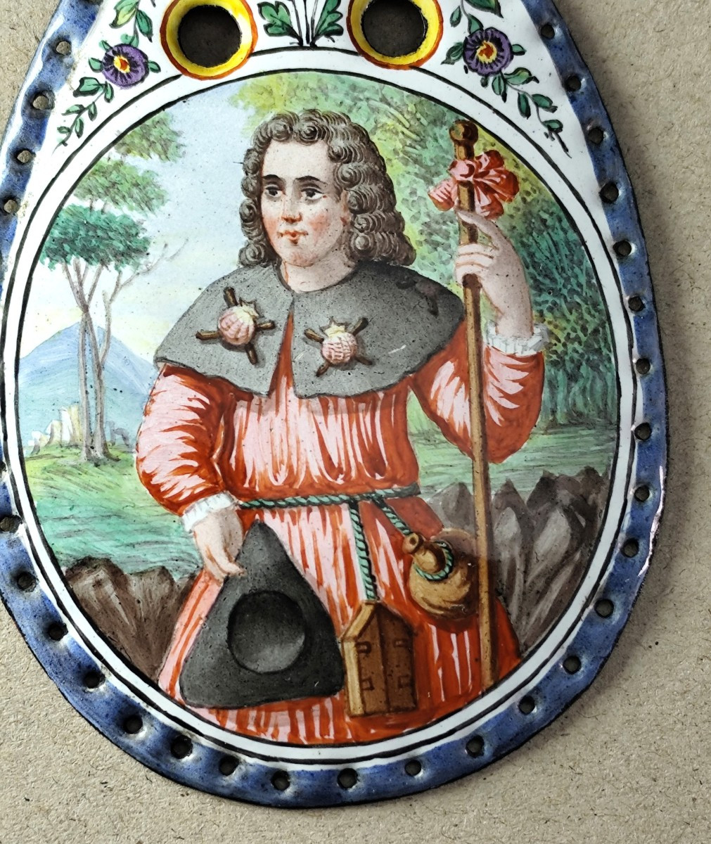 Louis XIV-regence Period: Purse Enamels Plates: Wedding Of A Pilgrim Couple-photo-2