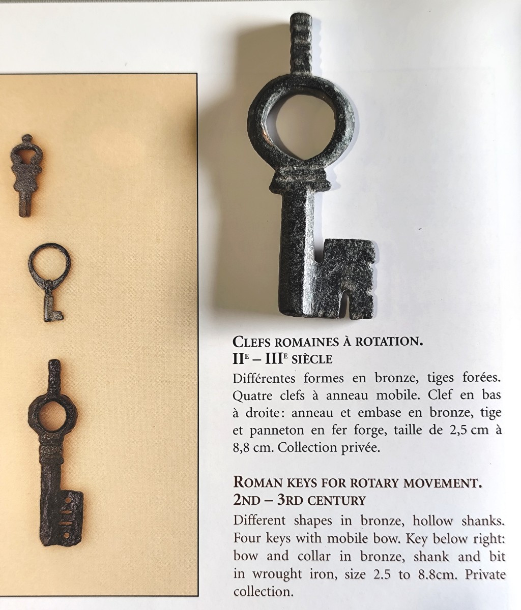 Beautiful Gallo-roman Bronze System Key, 7.5cm 3-4th Century-photo-2