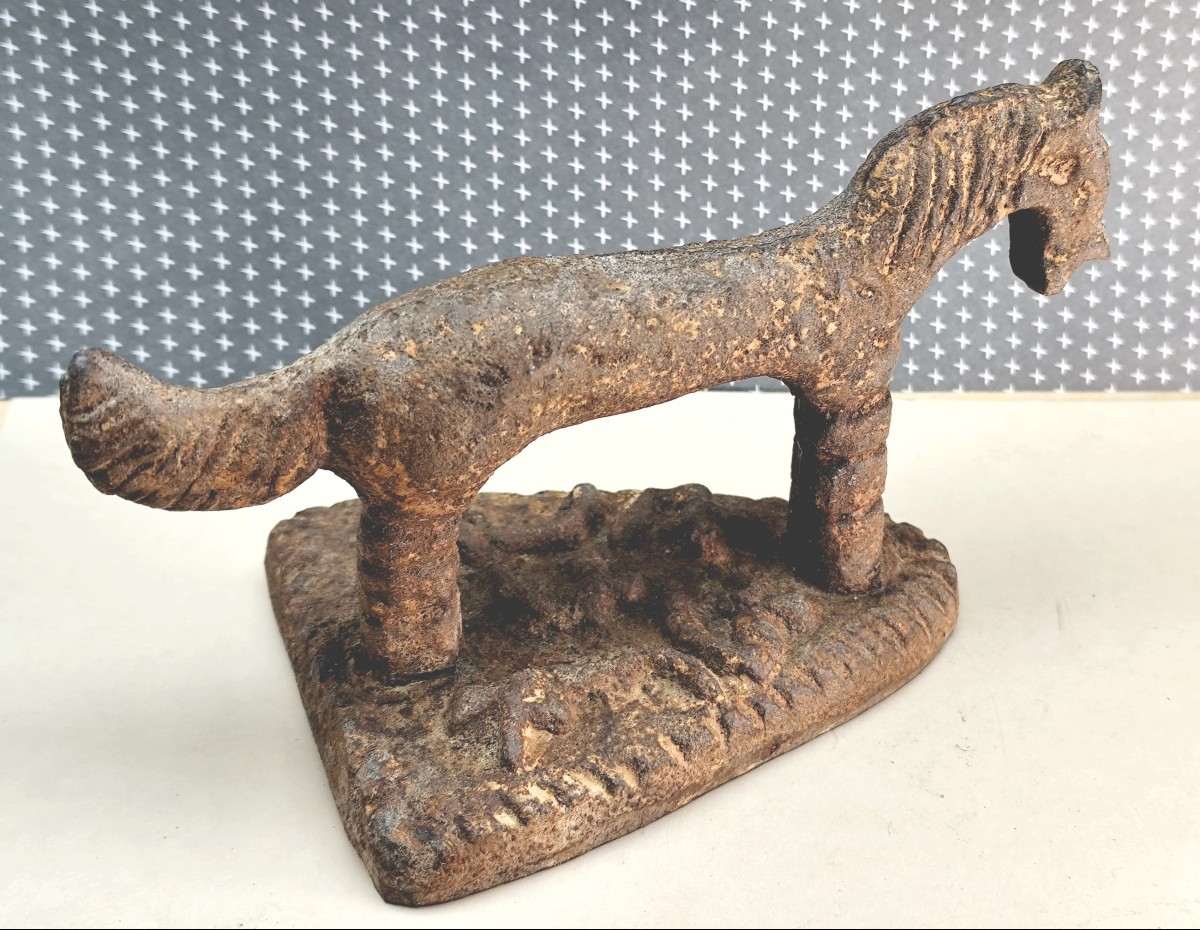 Beau Fer à repasser cheval, fonte de fer, Catalogne, 19e siècle-photo-2