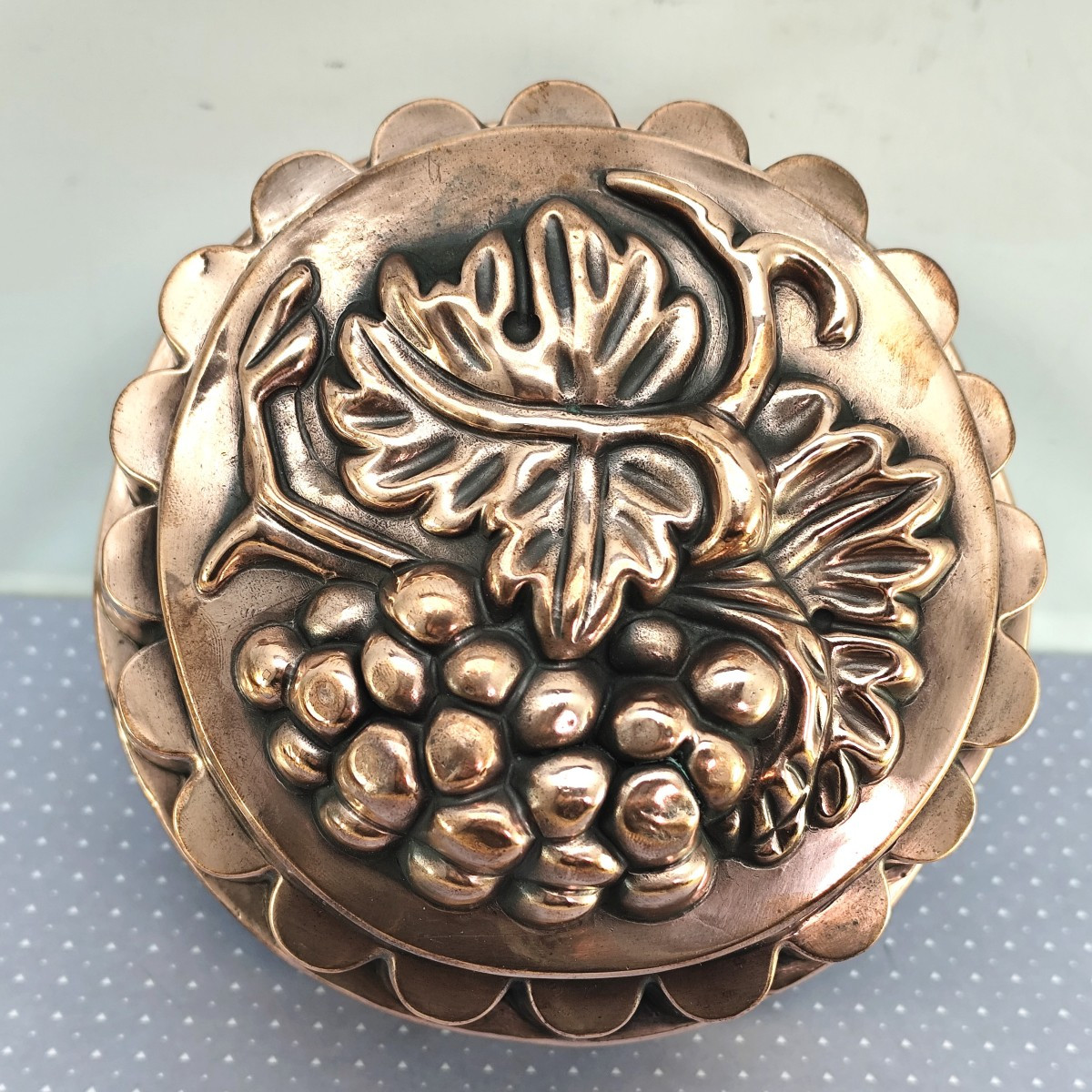 Franch Copper Mold, Decor Of Vine, Kitchen And Wine, Louis Philippe Period