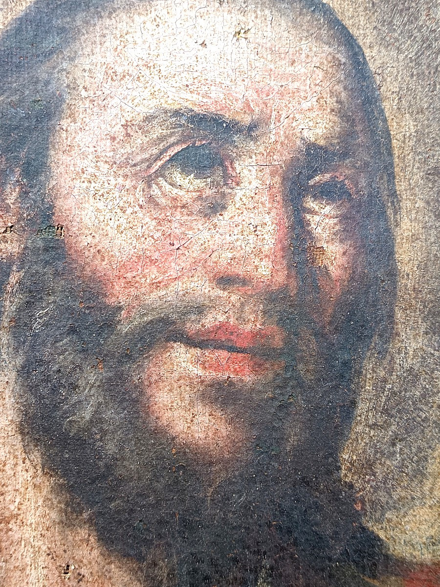 Saint Bartholomew, Apostle Of Armenia, 17th-18th Century Portrait, Discovery Condition-photo-3