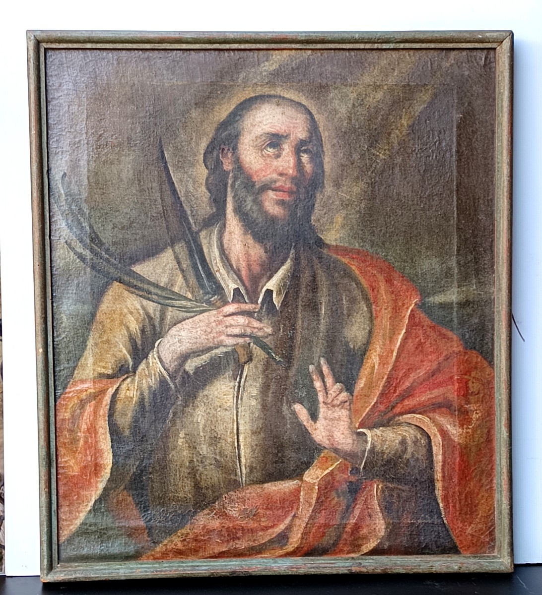 Saint Bartholomew, Apostle Of Armenia, 17th-18th Century Portrait, Discovery Condition