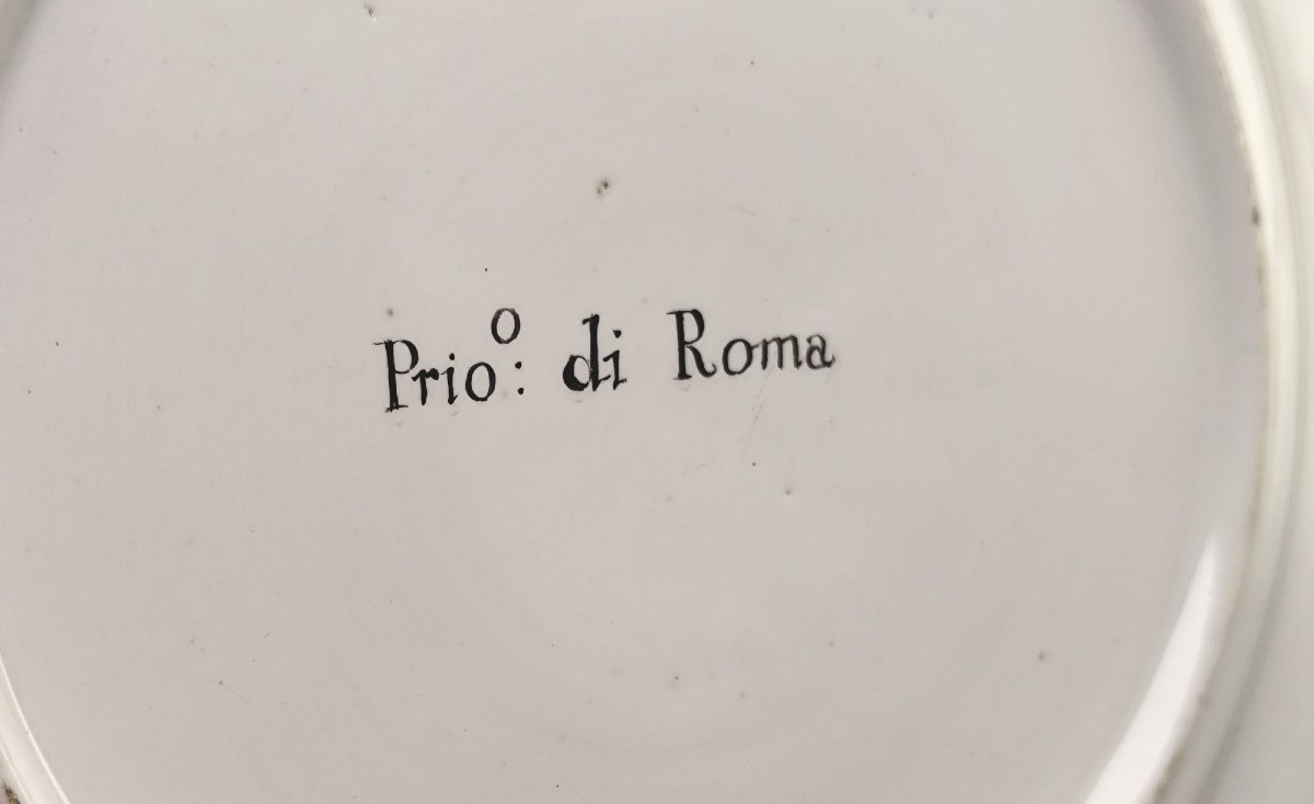 Le Tibre près de Rome ? Assiette porcelaine Italie, fin 18e-photo-2