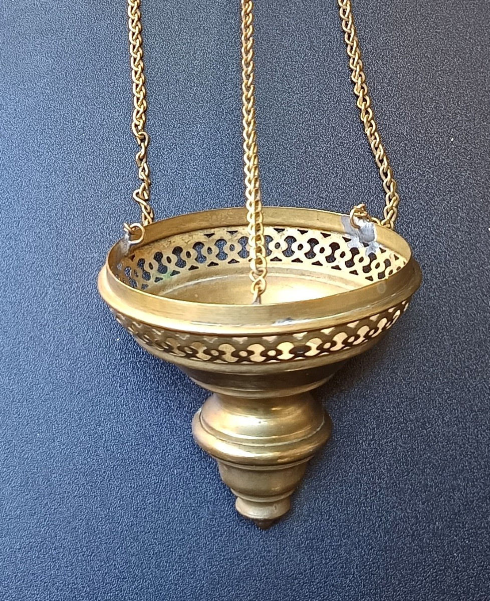 Japonisme : Lanterne verre gravé à l’acide, fin 19e, bel état-photo-2