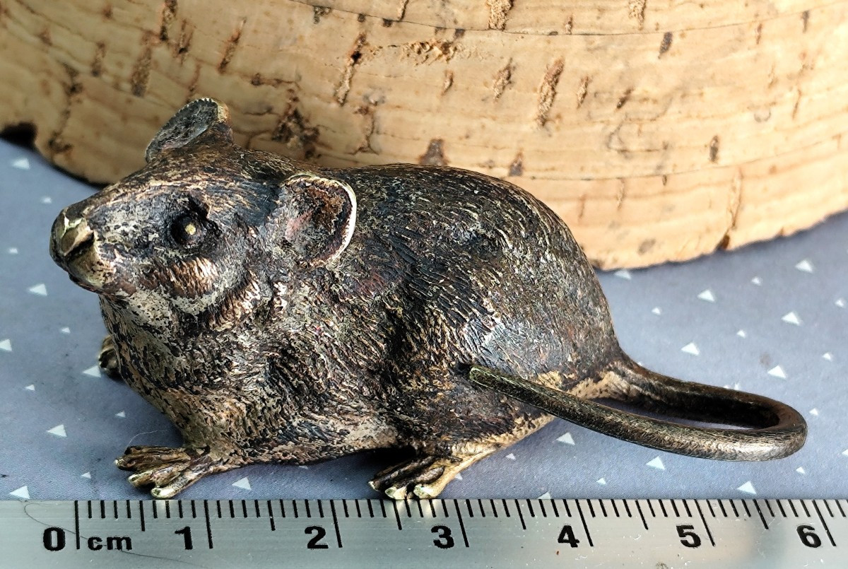 Petite souris Bronze de Vienne, marqué (Geschutzt), 19e siècle-photo-3