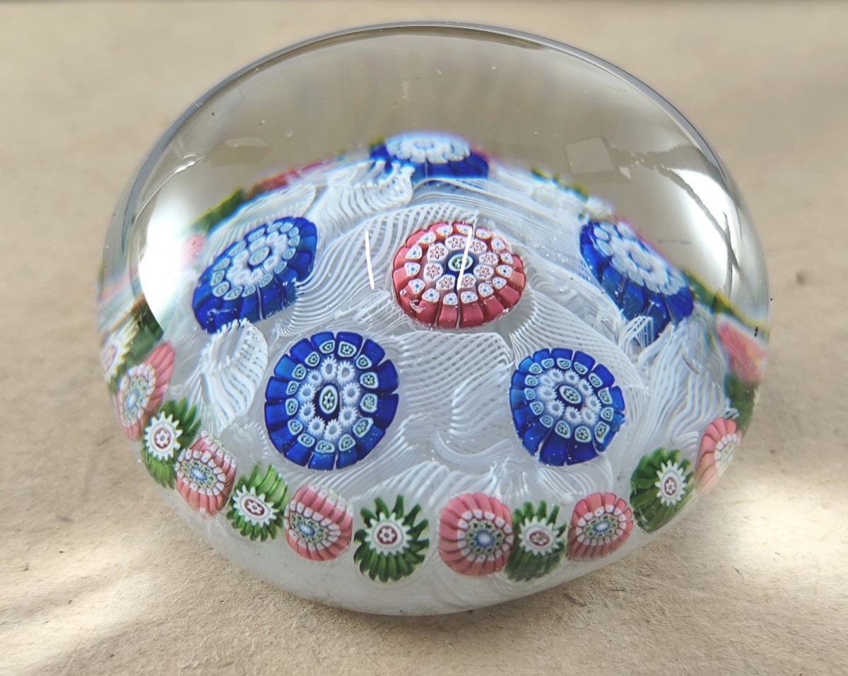 Nice Paperweight With Muslin Bottom, Clichy ? 19th Century, Good Condition-photo-2