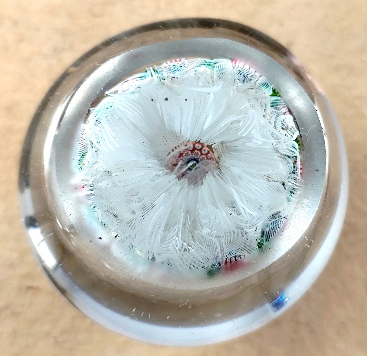 Nice Paperweight With Muslin Bottom, Clichy ? 19th Century, Good Condition-photo-3