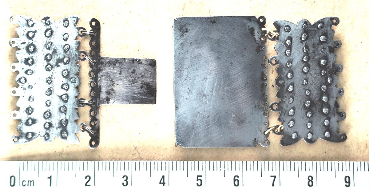 Beau Bijou d’acier poli époque Directoire : fermoir de bracelet diamanté-photo-3