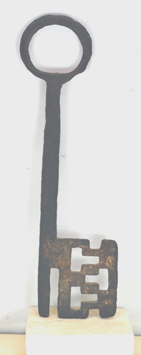 Large Romanesque Forged Key, 11th-12th Century, Good Condition, 19.5cm-photo-2