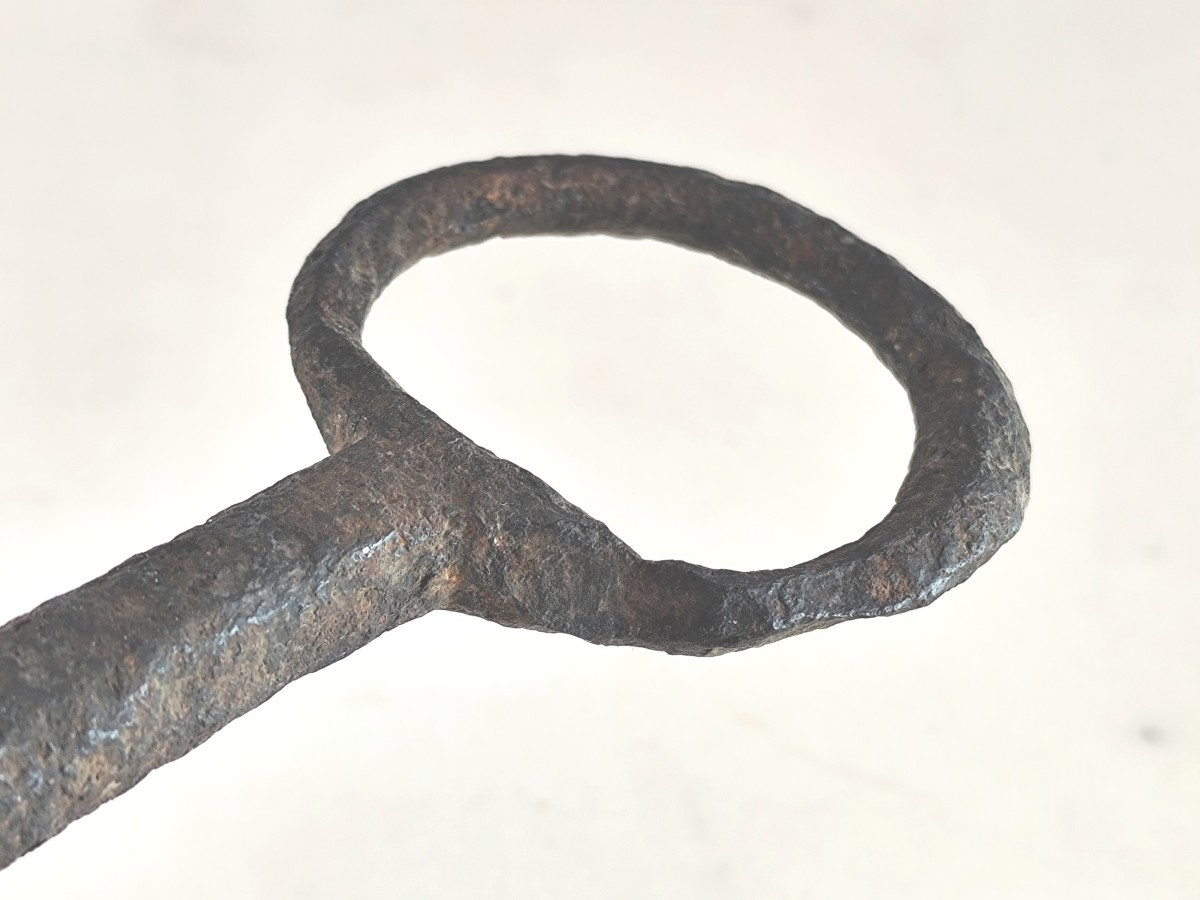 Large Romanesque Forged Key, 11th-12th Century, Good Condition, 19.5cm-photo-1