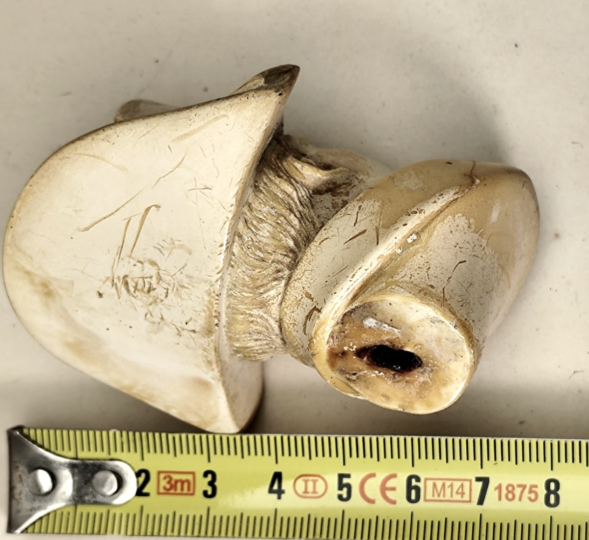 Napoléon : Belle tête en écume de mer, ancienne pipe cassée-photo-3
