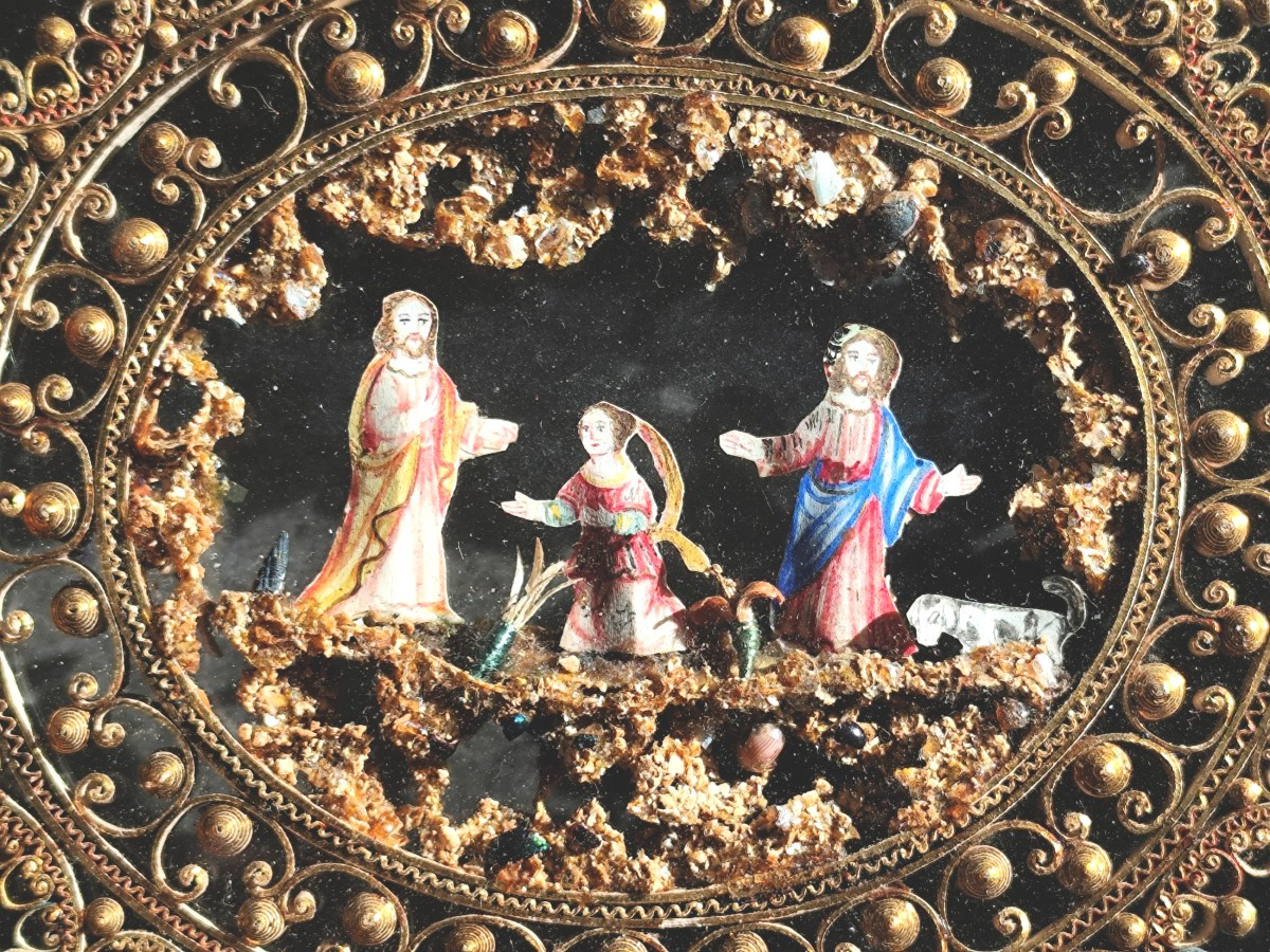 Surprenant travail monastique, 18e siècle : la Ste Famille sous vitrine.-photo-5