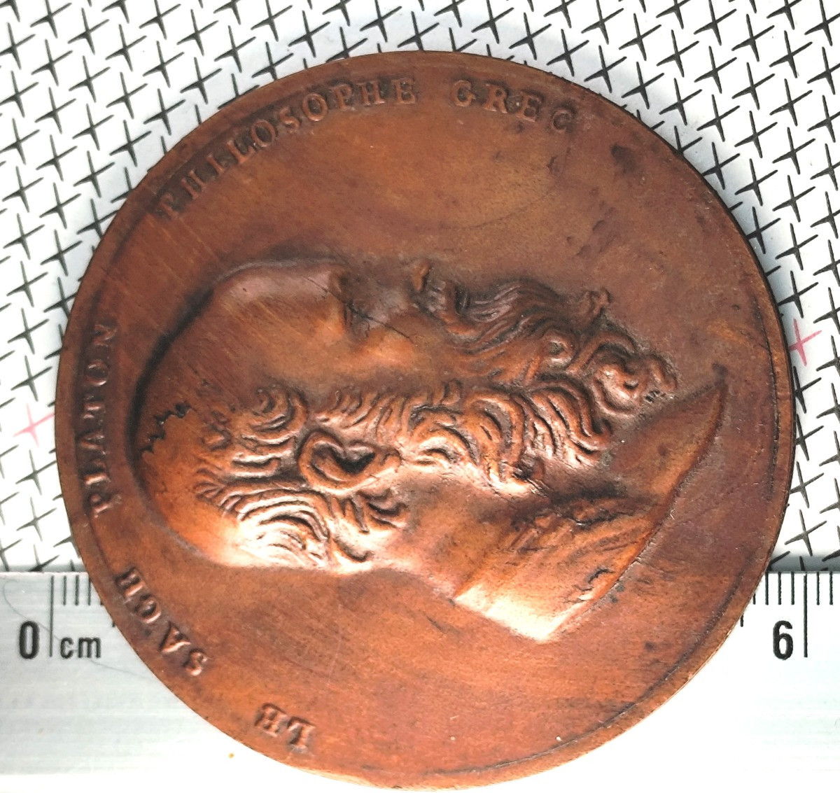 Bust Of Plato, Compressed Wood Medal, Circa 1800,-photo-4