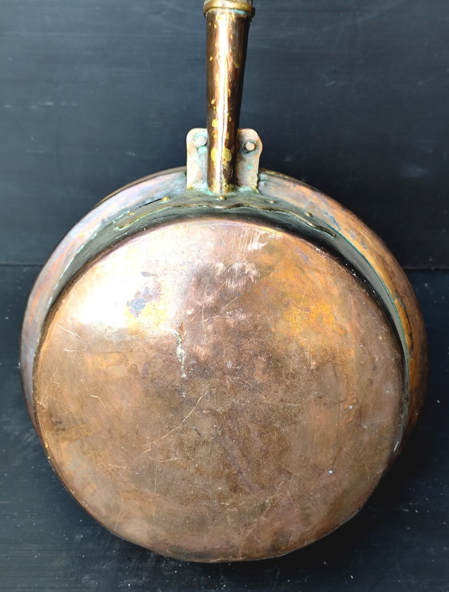 Dieuze, Moselle , Fierté d’un  artisan, 1819, bassinoire cuivre brodée de laiton, -photo-1
