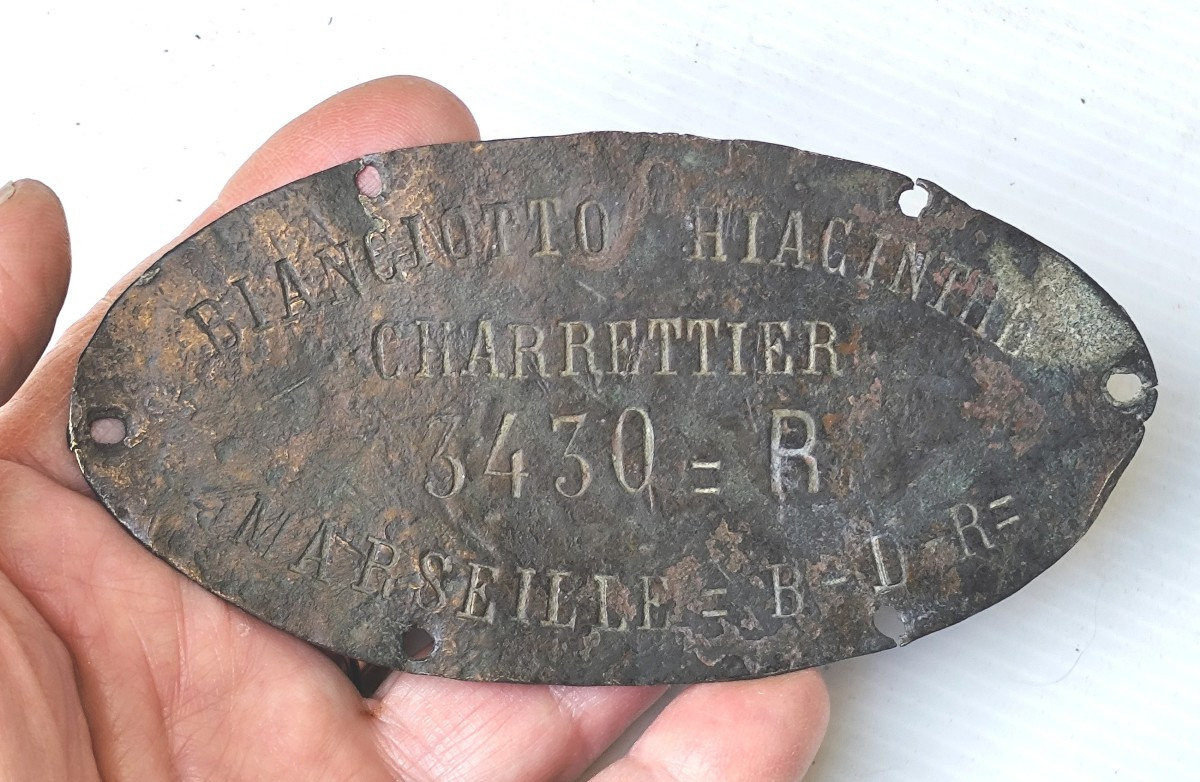 Trade Plaque Of Hyacinth, Carter From Marseille, 19th Century.-photo-2