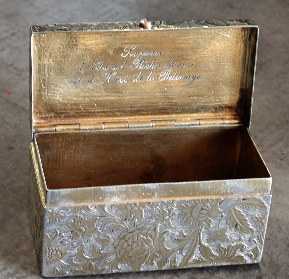 Tabatière argent d’un chirurgien célèbre, Henri de la Belinaye, XIXe siècle-photo-1