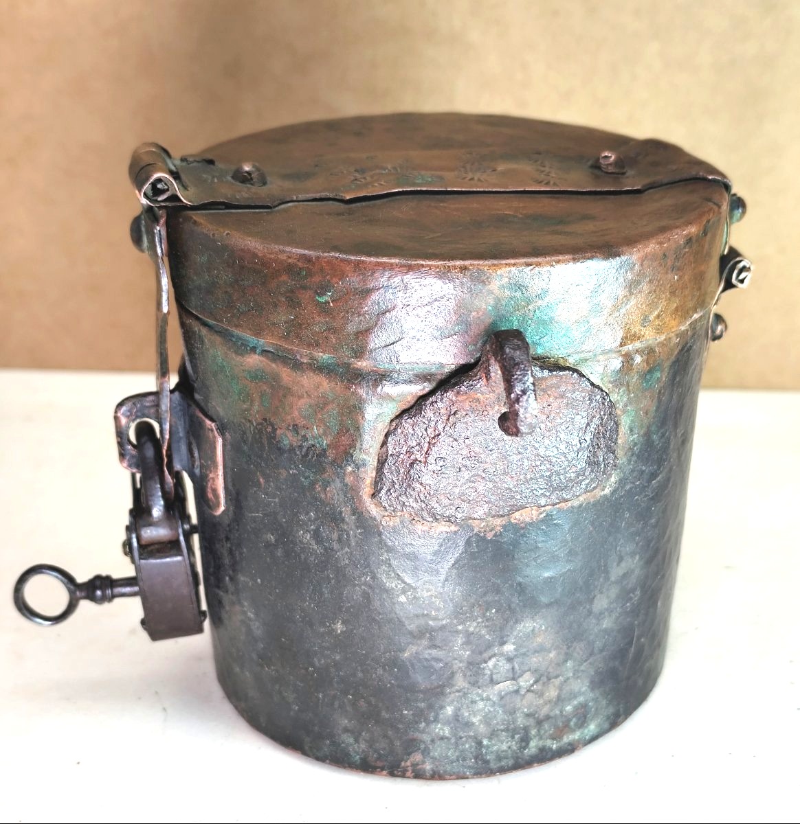 Charity, Hammered Copper: Offering Box, 18th Century-photo-1
