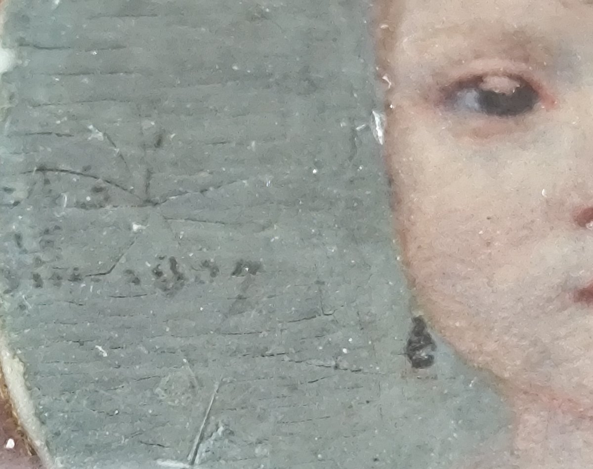 Minuscula: Portrait Of A Beautiful Child, 1st Empire Period, Fine Gold Frame, Wear And Tear-photo-4